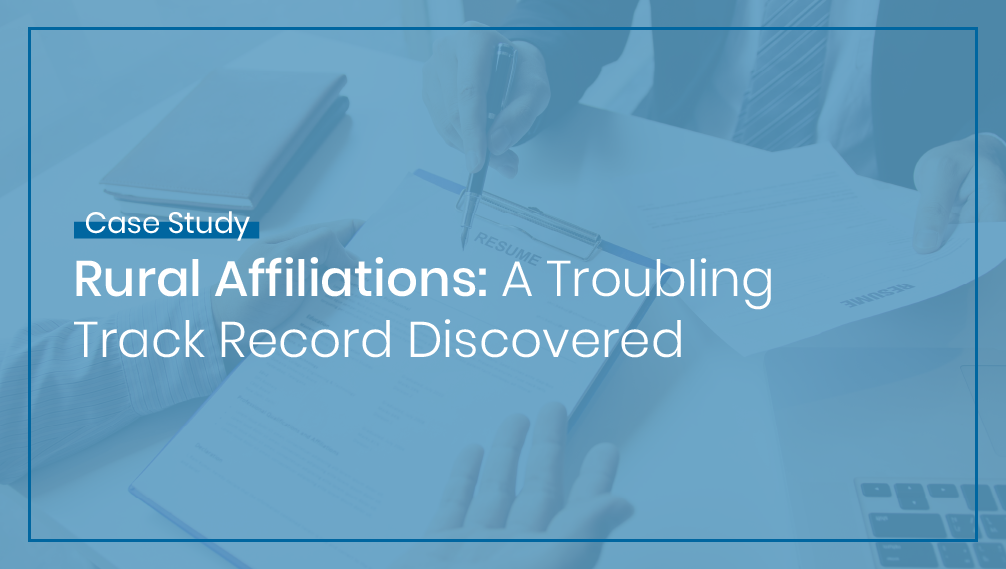 Rural Affiliations: A Troubling Track Record Discovered